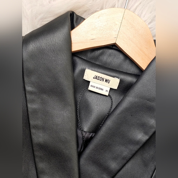 Jason Wu Black Faux Smooth Leather Vest with Belt - Picture 7 of 10